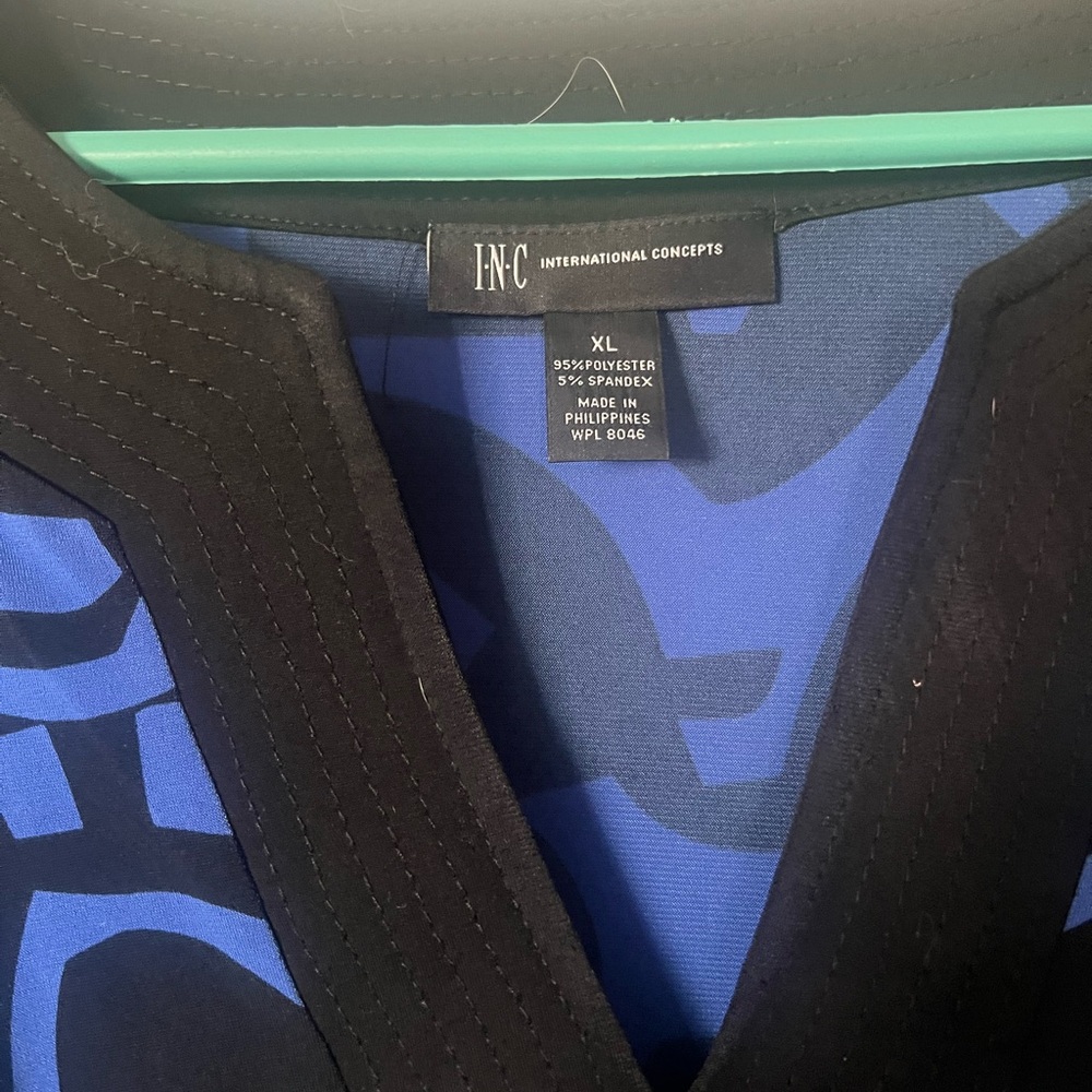 Inc black /blue dress size XL